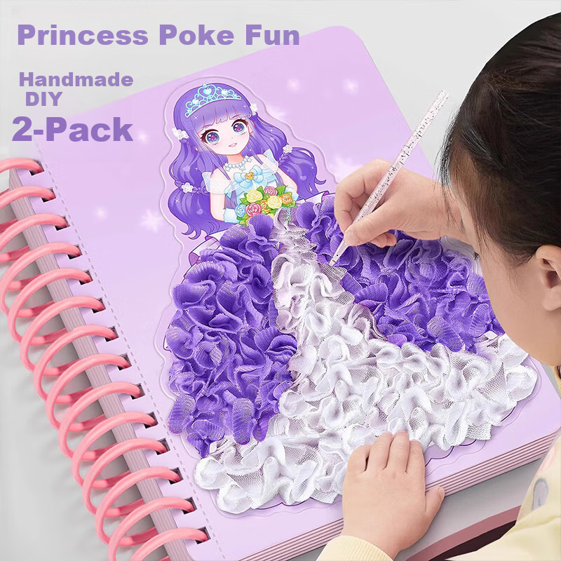 Lankupa Princess Sticker Book, Quiet Craft DIY Dress-Up Stickers, Drawing Toy for Girls Aged 3-6, Mid-Autumn Festival Gift