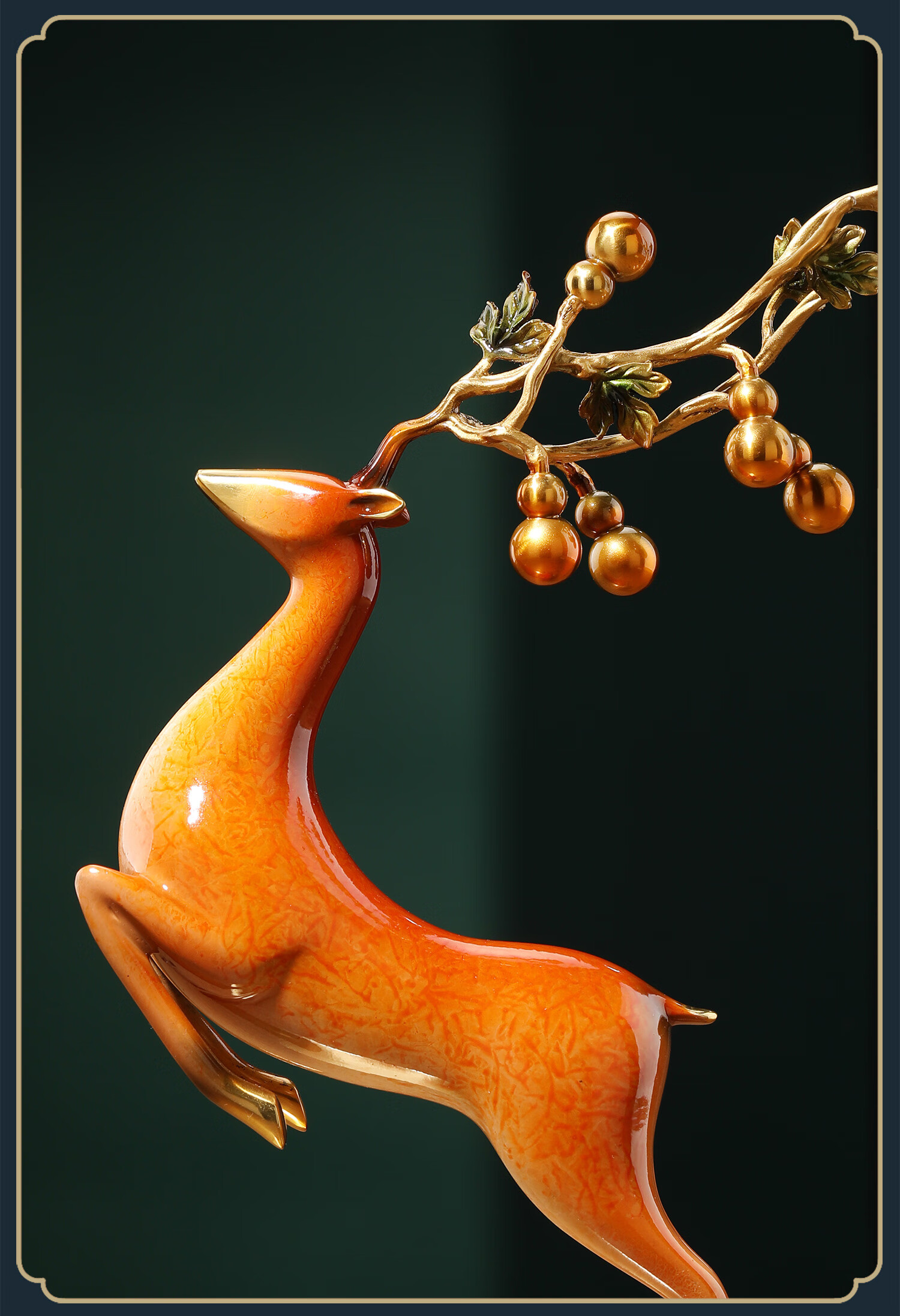Daming Copper Craftsman Deer Long Rainbow Copper Deer Ornament Living Room Entrance Office Desktop High-End Gift Housewarming Moving Opening Present 2