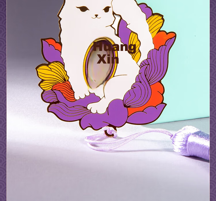 TIANSE Lucky Cat Brass Bookmark Gift Box, Chinese Style Vintage Palace Cultural And Creative Gift for Teachers, Souvenir, Birthday Present TS-5909 Silver Cat Lucky Charm 1