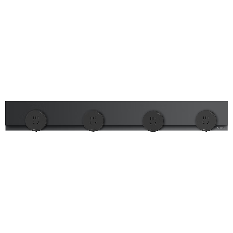 BULL Invisible Track Socket, Movable Power Strip, Rail-Type Power Outlet, Sideboard Switch Socket Panel, Ultra-Thin GB7, 75 Cm + 4 Five-Hole GB7 Ink Cloud Gray