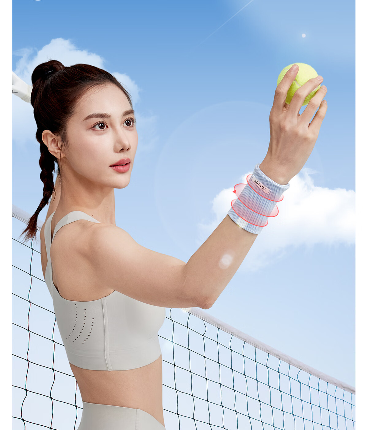 Yottoy Cooling Sports Wrist Support for Women - Sprain Brace, Fitness Wristband, Tendon Sheath Protection for Volleyball, Running, Badminton, Summer 2