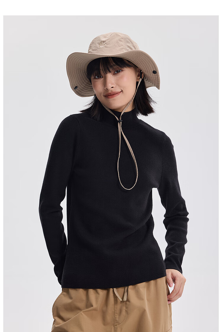 Meters Bonwe Women's New High Neck Stretch Pullover Knit Sweater Top 7
