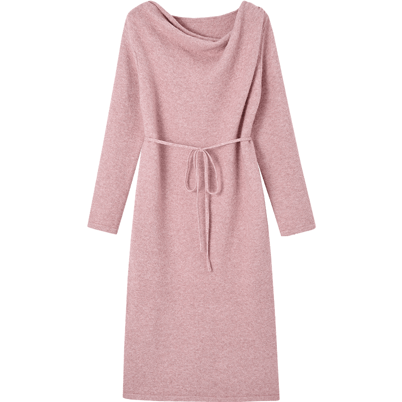 Demana [Quiet Luxury Wardrobe] Winter Fluffy Wool Asymmetric Collar Layered Loose Women's Dress