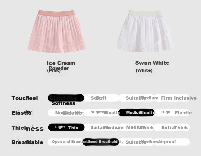 HeyBetter Children's Tennis Skirt, Swan White (White), Size 170 13