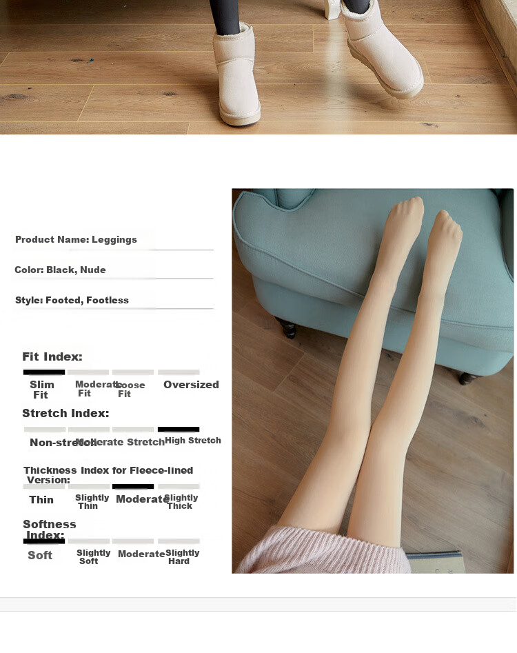 MAOHUO Women's Thigh-High Stockings, Autumn And Winter All-In Pants, Fleece-Lined Thickened Pantyhose, Warm Leggings for Women, Suitable for Outdoor Wear 8
