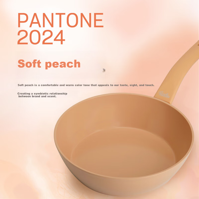 Feishile Ceramic Comfortable 24cm Non-Stick Pan, Frying Pan, Flat Bottom Pan, Stir-Fry Pan, Egg Frying Pan, Suitable for Gas Stove And Induction Cooker