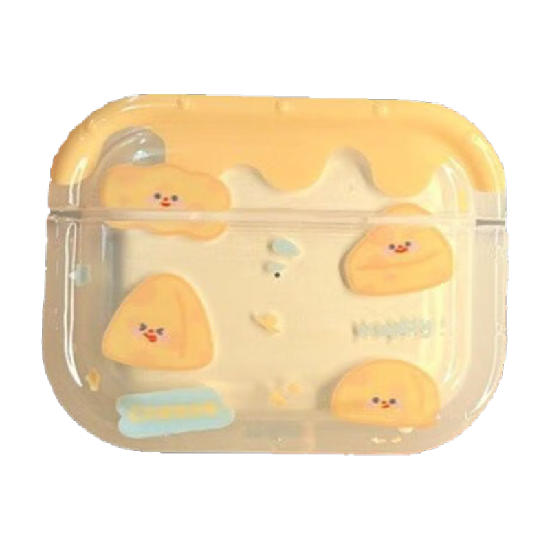 Beiyipin Ins Cream Yellow Cheese Case for AirPods 1/2 [2nd Generation], Earphone Protective Cover for AirPods Apple Bluetooth Earphones