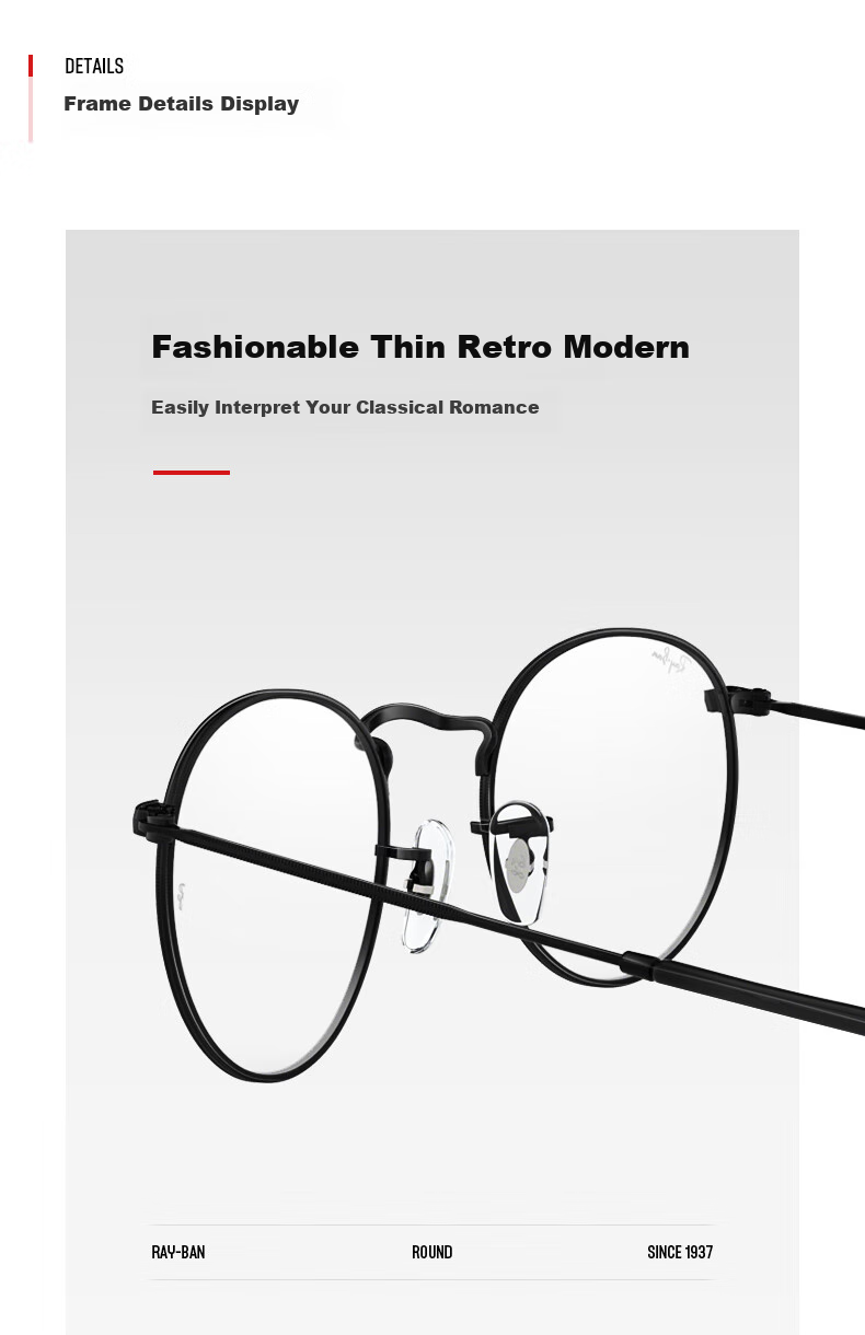 RayBan RayBan Myopia Glasses, Round Retro Frame, 0RX3447V 6