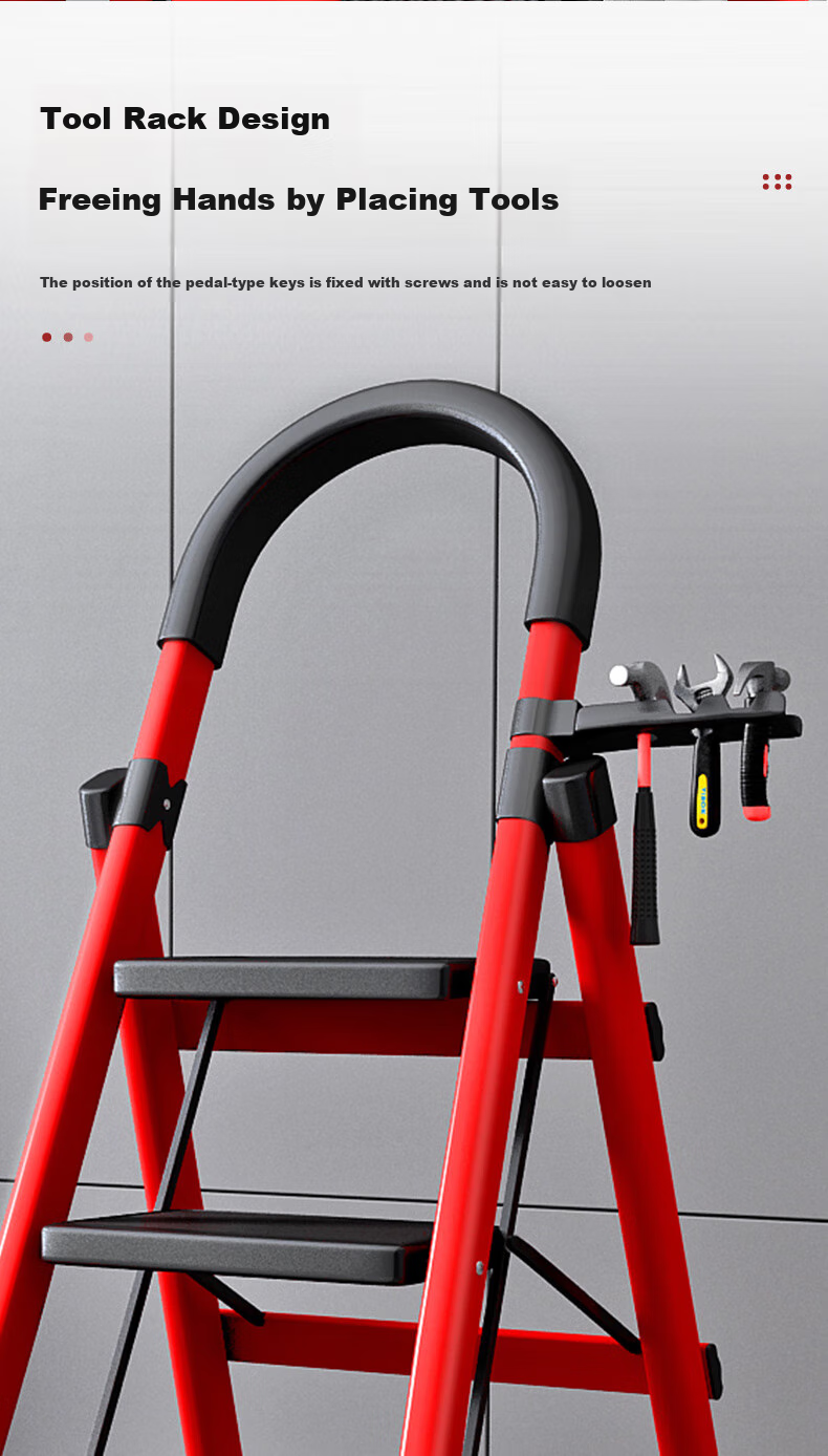 SHULIANG Ladder, Household A-Frame Ladder, Five-Step Ladder, Folding Engineering Ladder, Thickened Carbon Steel 12