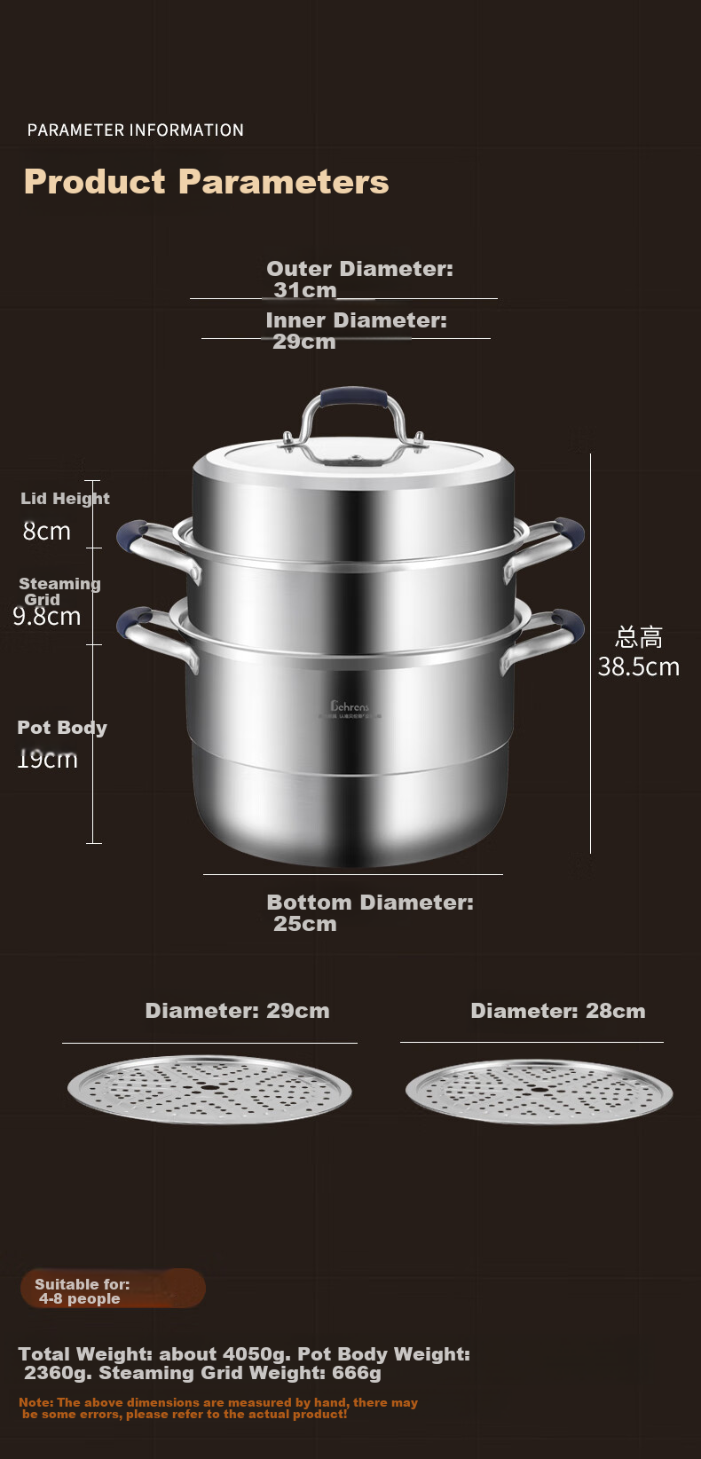 Beilunsi 304 Stainless Steel Steamer Pot for Gas Stove And Induction Cooker, Suitable for Steaming Buns, Mantou, And Dumplings, Dual-Purpose Steaming And Cooking, Thickened Three-Layer Design for Home Use 4