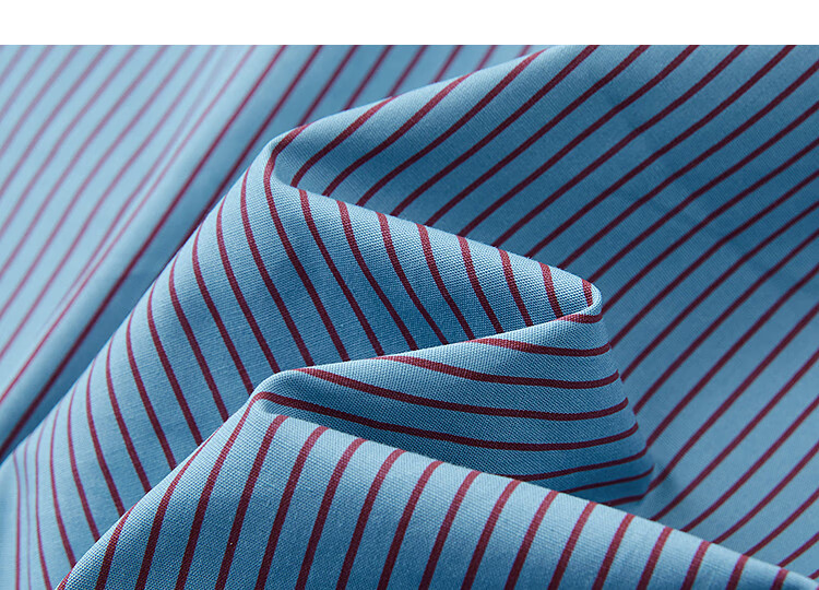 Demana [Comfort Pure Cotton] Autumn Artistic Blue Tone Contrast Collar Striped Pocket Straight Shirt Women's Top 4