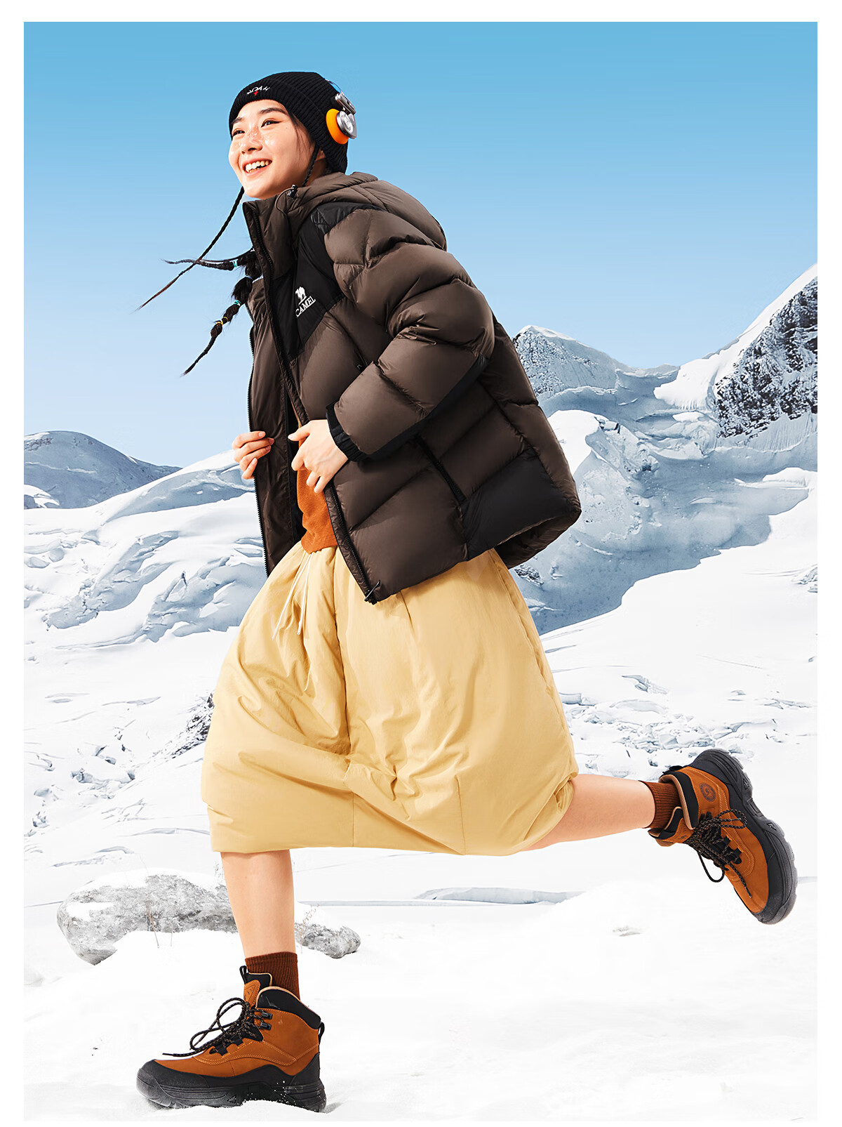 CAMEL Flame Mountain PRO Goose down Jacket, Dilire Hotba's Style, for Men And Women, Winter Thickened Couple's down Coat, M35CR07101A 19