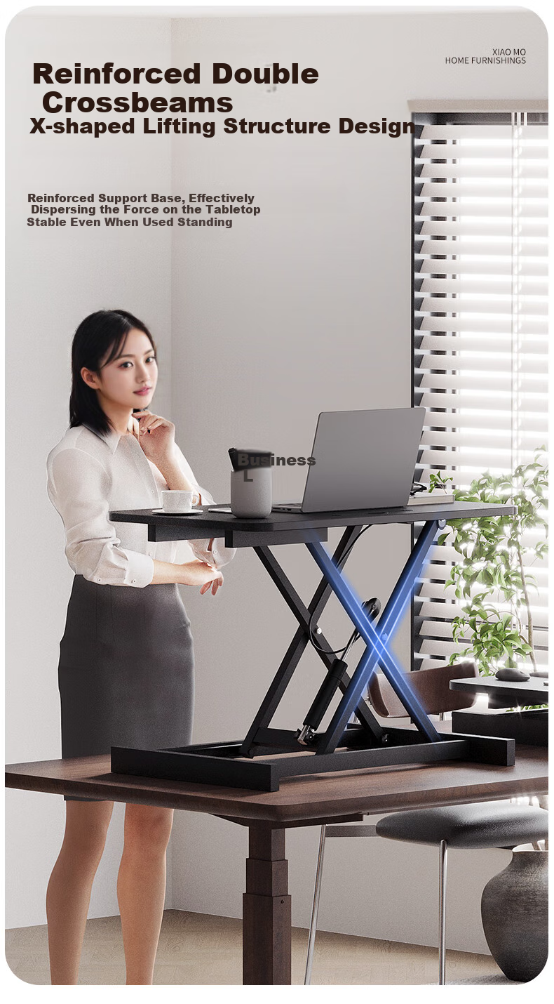 Xiaomo Height Adjustable Computer Desk, Standing Desk Converter, Ergonomic Standing Desk, Office Desk with Monitor Stand 9