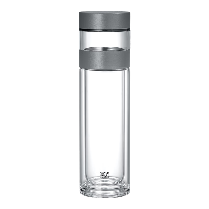 Fuguang Double-Layer Glass Cup, Tea Infuser Mug with Separate Compartments for Brewing Tea, High Borosilicate Glass Water Bottle, Business Portable Men's Cup 300ml