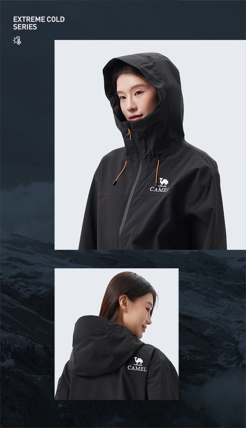 CAMEL Unisex Spring Autumn Hooded Loose-Fit Three-Proof Casual Short Jacket 734CATG621 14