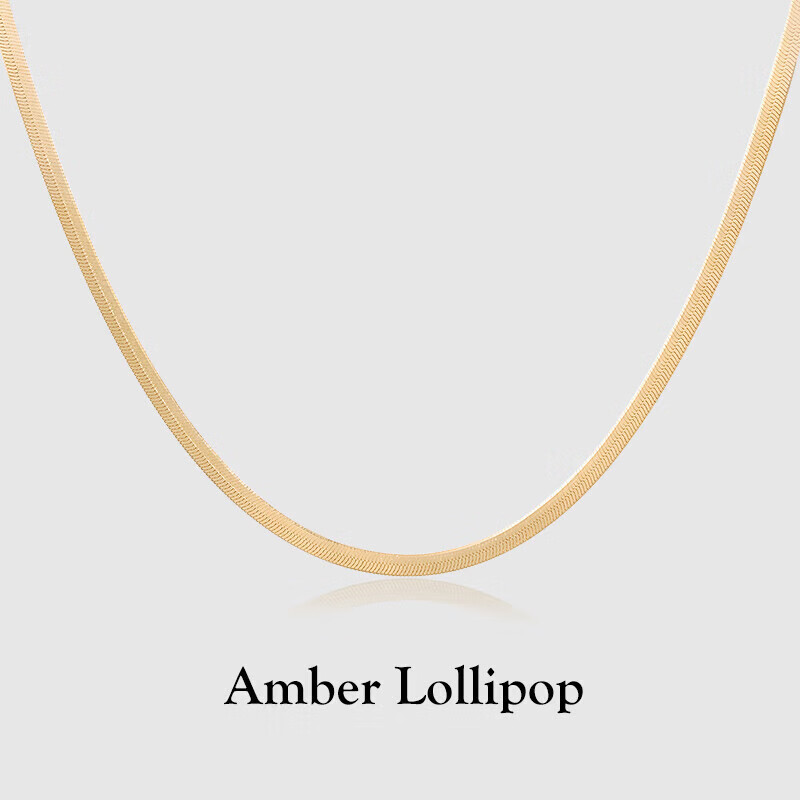 Amber Lollipop Luxury Snake Bone Chain Necklace for Women, Stackable Necklaces, Valentine's Day Birthday Gift for Girlfriend Or Wife