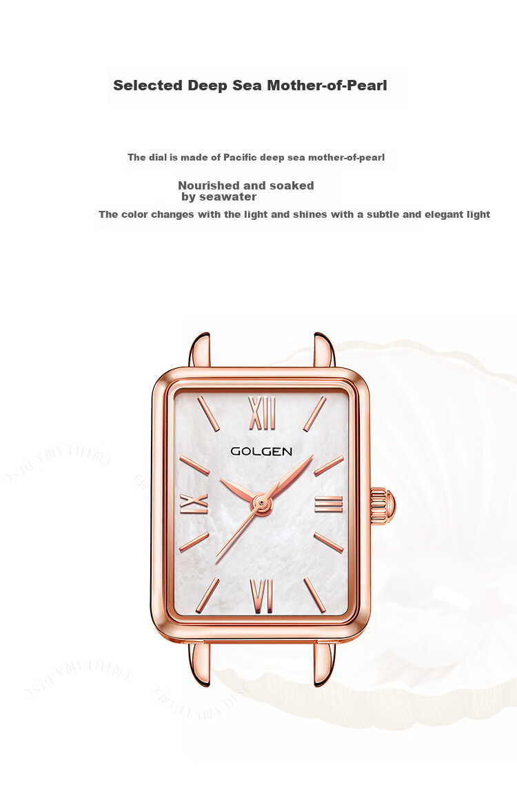 GOLGEN Women's Watch, Simple And Elegant Square Dial, Little Swan Quartz Watch, Birthday Gift for Girlfriend, 19035 6