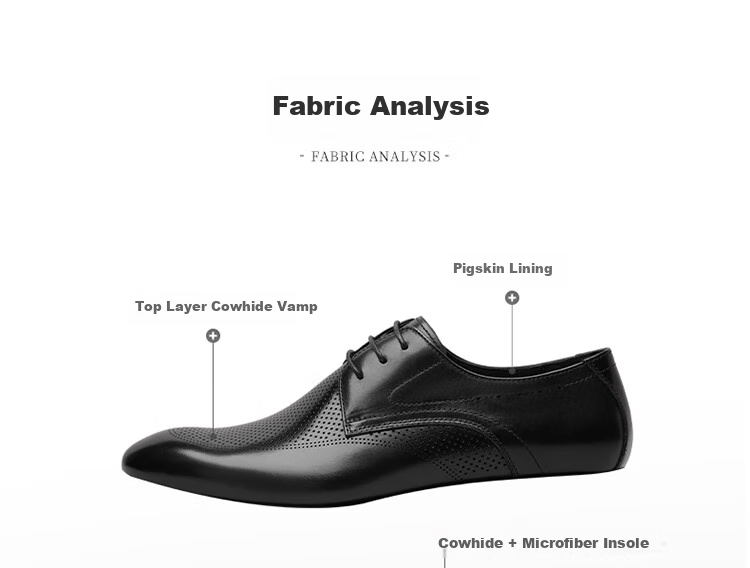 Goldlion Men's Formal Shoes, Fashionable Perforated Breathable Leather Shoes, Comfortable Wear-Resistant Derby Shoes G520320175AAD Black Size 40 13