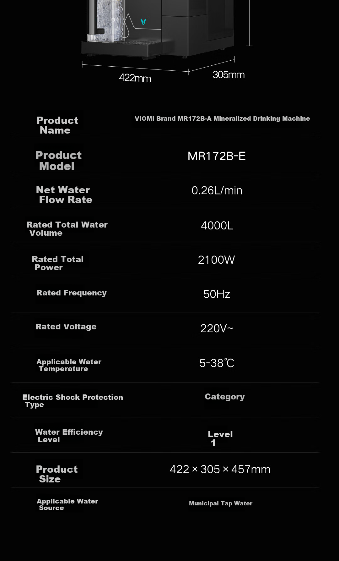 VIOMI Mineral Large Ice Cube Heating Water Purifier, Home Use Ice-Making Countertop Drinking Machine, Kunlun 4 Heating Direct Drinking All-In Machine, Desktop No-Installation MR172B-E 14