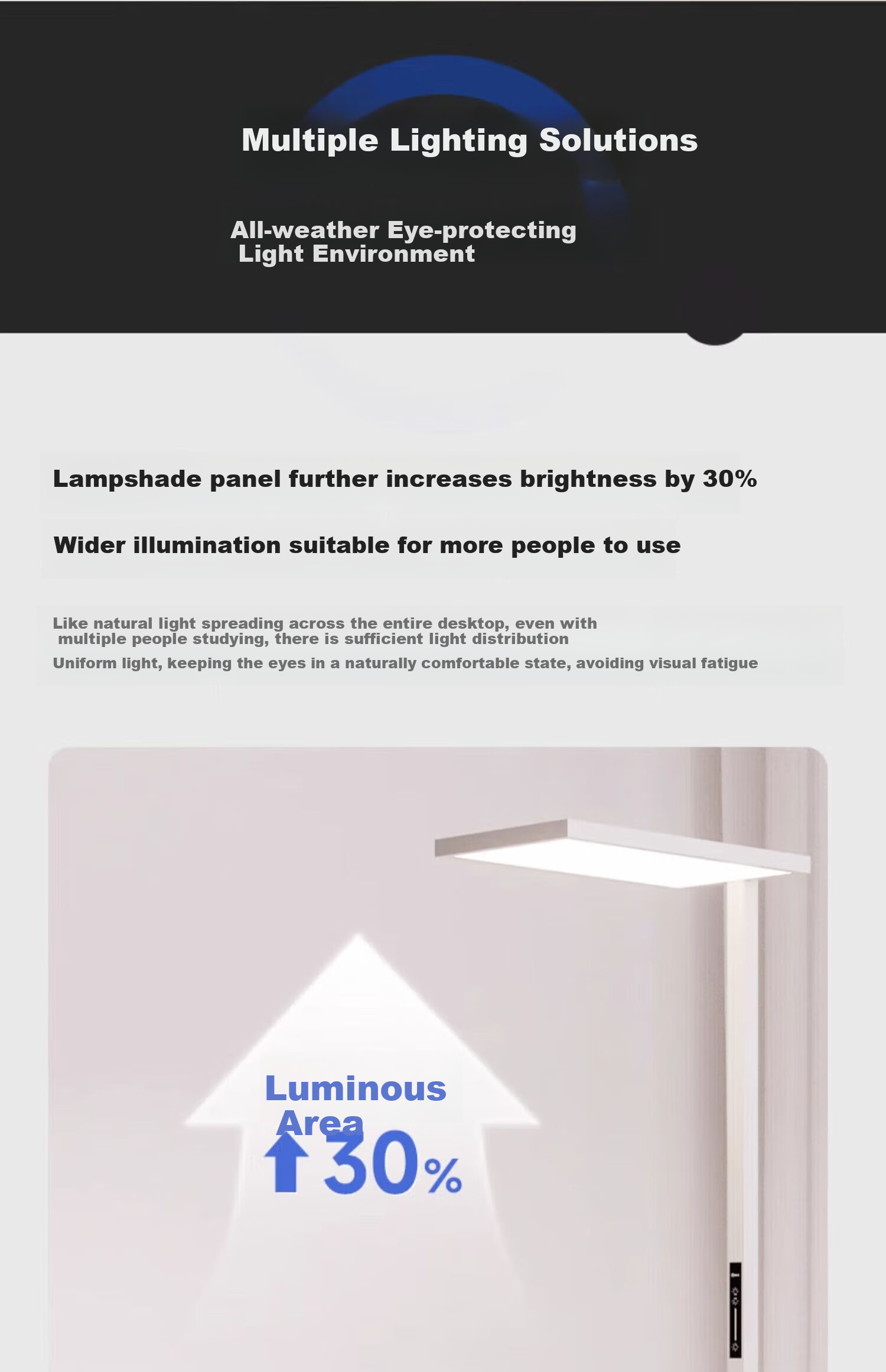 Mulinsenzhaoming Standing Eye Protection Desk Lamp, Full Spectrum Light Beads, Children's Study Floor Lamp, Voice-Controlled Model 22