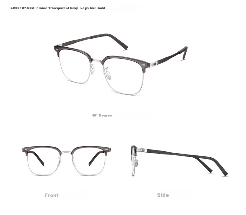 ZEISS Thin Steel Series | Ultra-Light Semi-Rimless Business Eyeglasses for Men, Professional Anti-Blue Light And Anti-Radiation, Compatible with ZEISS Lenses 7