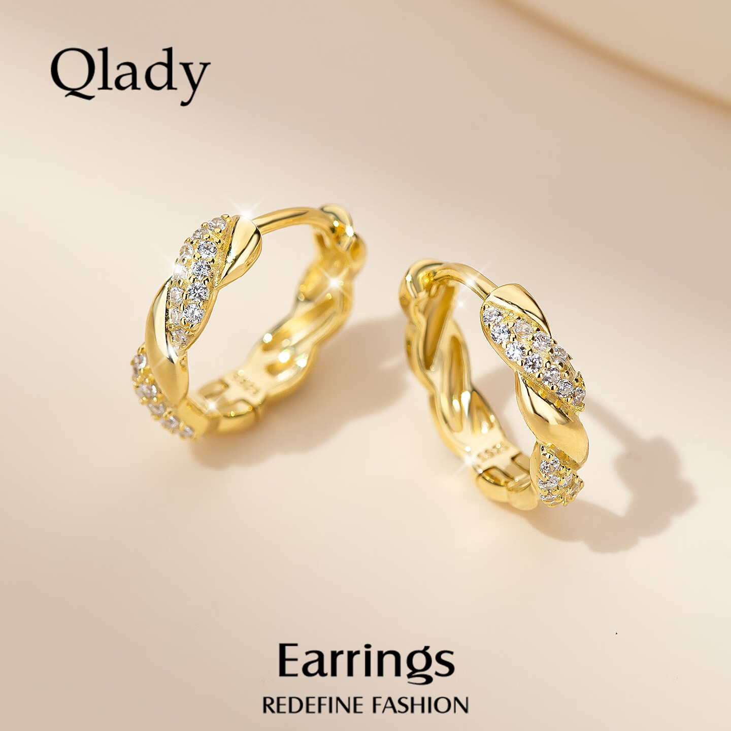 Qlady Wrapped Silver Earrings, Gold Earrings for Women, Unique And Beautiful Ear Studs, 2026 New Year Elegant Hoop Earrings Gift