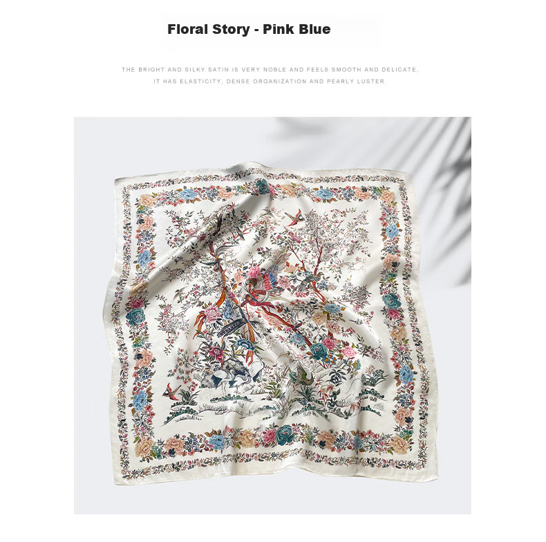 Hangsilu Silk Scarf for Women, Mulberry Silk Square Scarf, Fashionable Neck Scarf, Birthday Gift, Mid-Autumn Festival Gift for Mom, Elders And Teachers 10