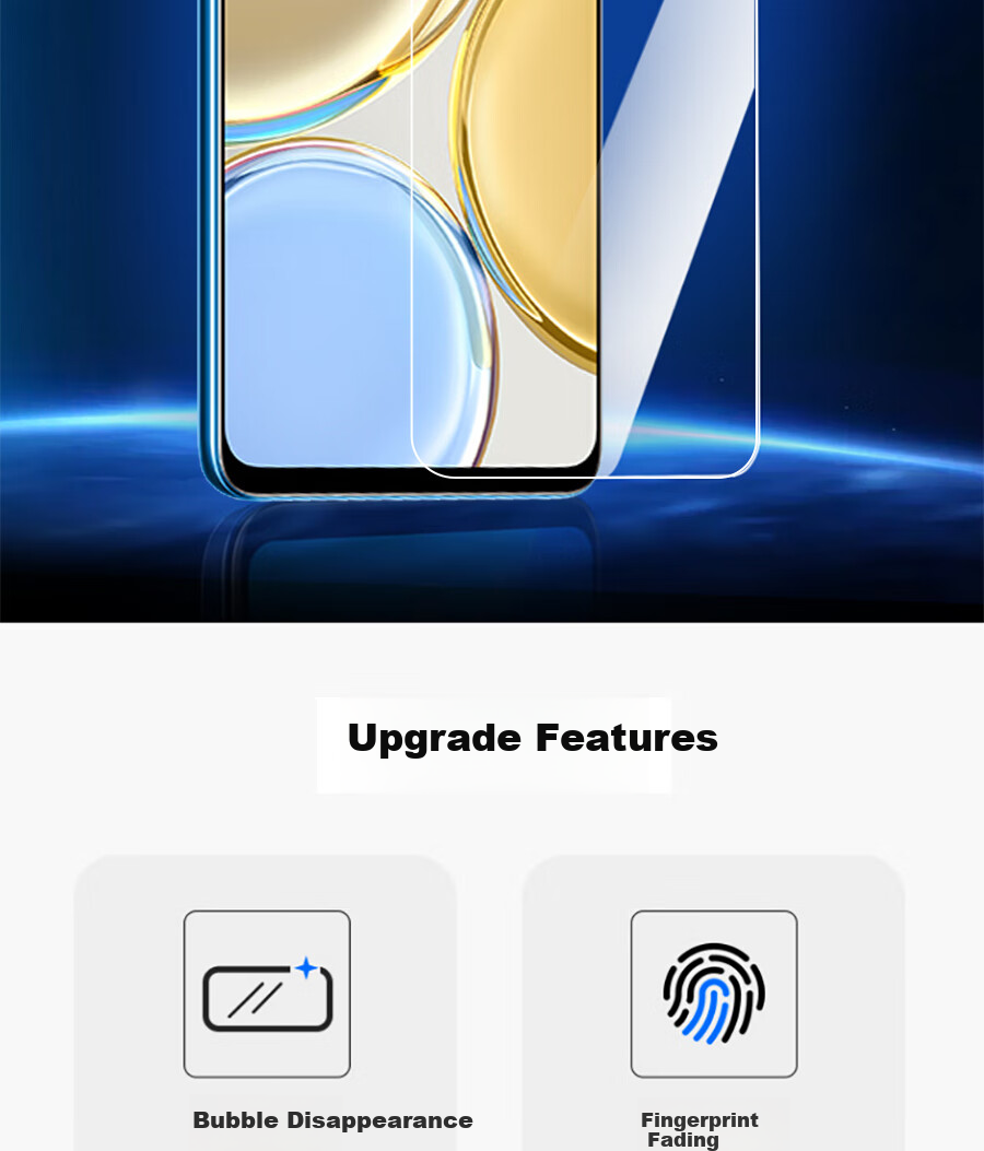 ESCASE Honor X30 Tempered Glass Screen Protector, Full Coverage, High Definition Glass Protective Film, Transparent 2