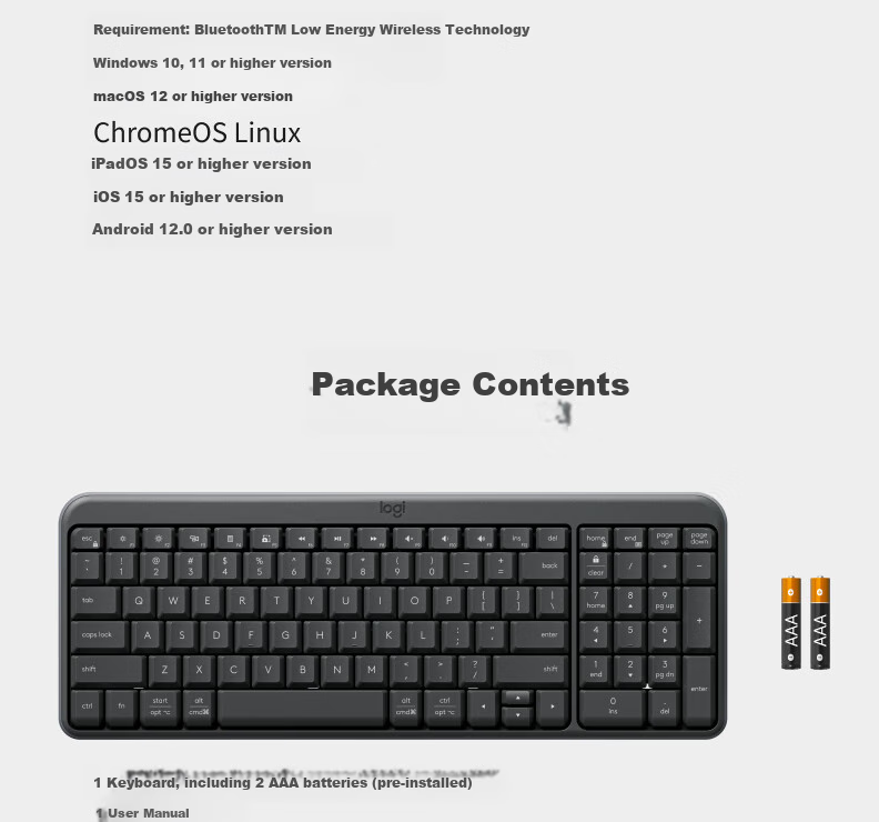 Logitech K251 Wireless Bluetooth 99-Key Compact Keyboard, White 15