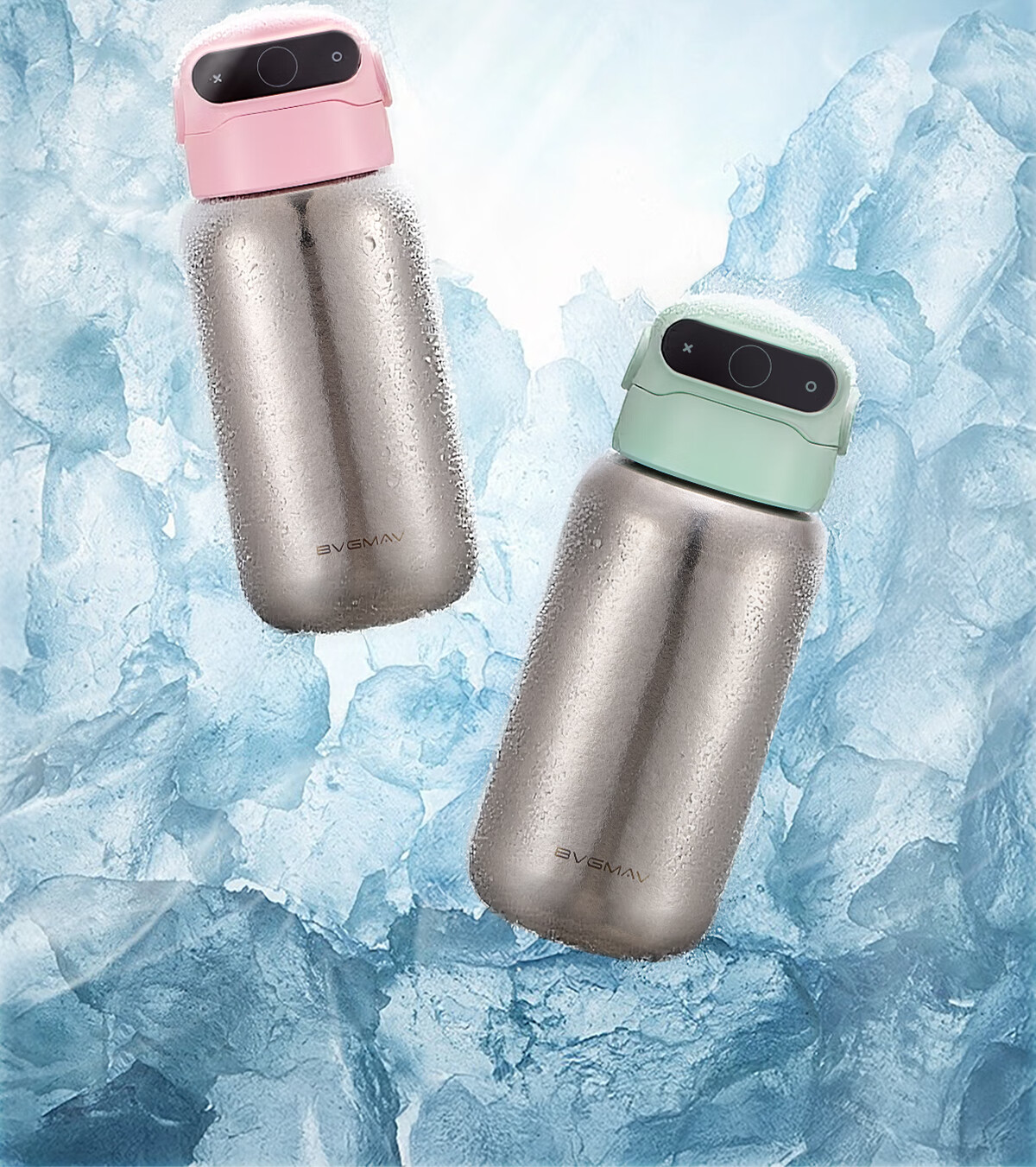 BVGMAV Pure Titanium Fingerprint Children's Insulated Smart Unlock Password Water Bottle Antibacterial Straw Cup Portable for Boys and Girls Students 4