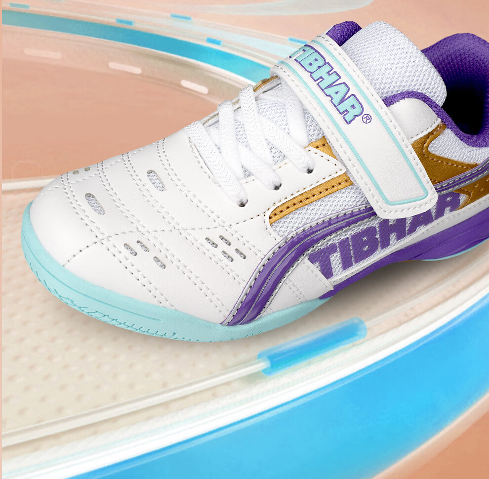 TIBHAR Kids Table Tennis Shoes Non-Slip Durable Training Breathable Rubber Sole Sports Shoes 01920 White Blue Size 37 10