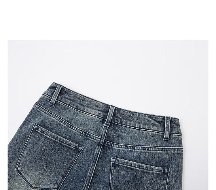 Dme [Free Elasticity] Autumn Urban Street Retro Cat Whisker Flared Pants, Distressed Wide-Leg Women's Jeans 7