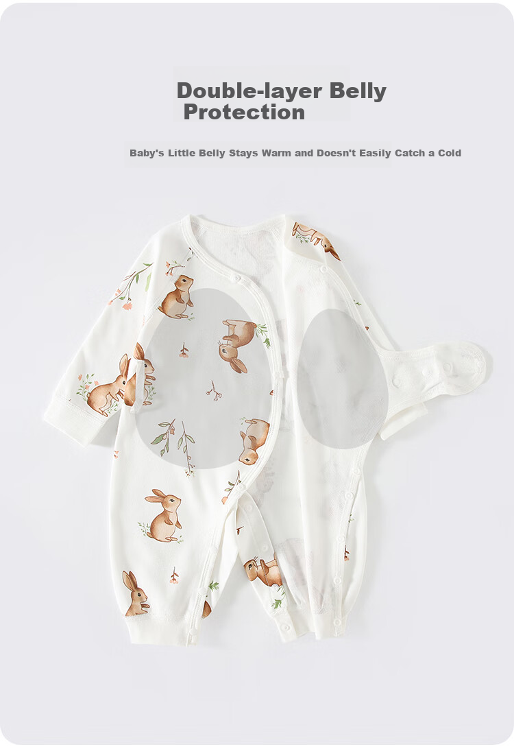Qiaojiaoya Baby Clothes, Newborn Dual-Use Onesie, Class A Pure Cotton Romper, Full Moon Sleepwear for Boys And Girls, Spring And Autumn Seaso 3
