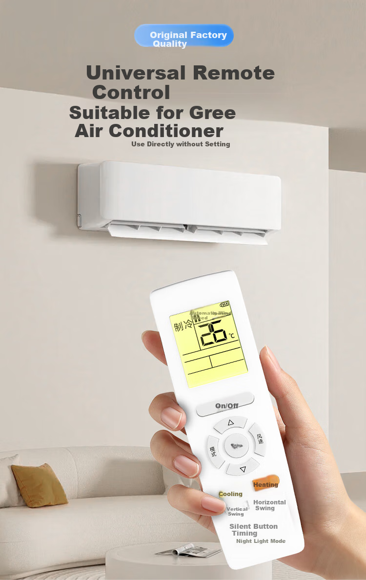 Peideluo Haier Air Conditioner Remote Control, Compatible with All Haier Wall-Mounted And Floor-Standing Units, Universal Remote Control Board, Includes Panasonic Batteries 1