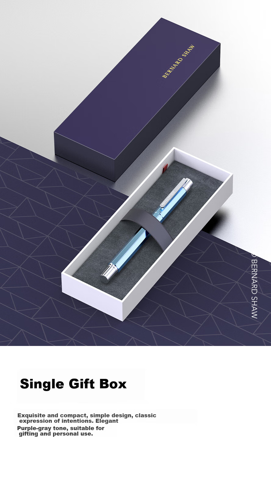 Bernard Shaw Mid-Autumn Festival And National Day Gift Ballpoint Pen, High-End Luxury [Sprite] Glacier Light Blue Ultimate Refill Gift Box Set, Premium Business Office Signing Pen Gift 12