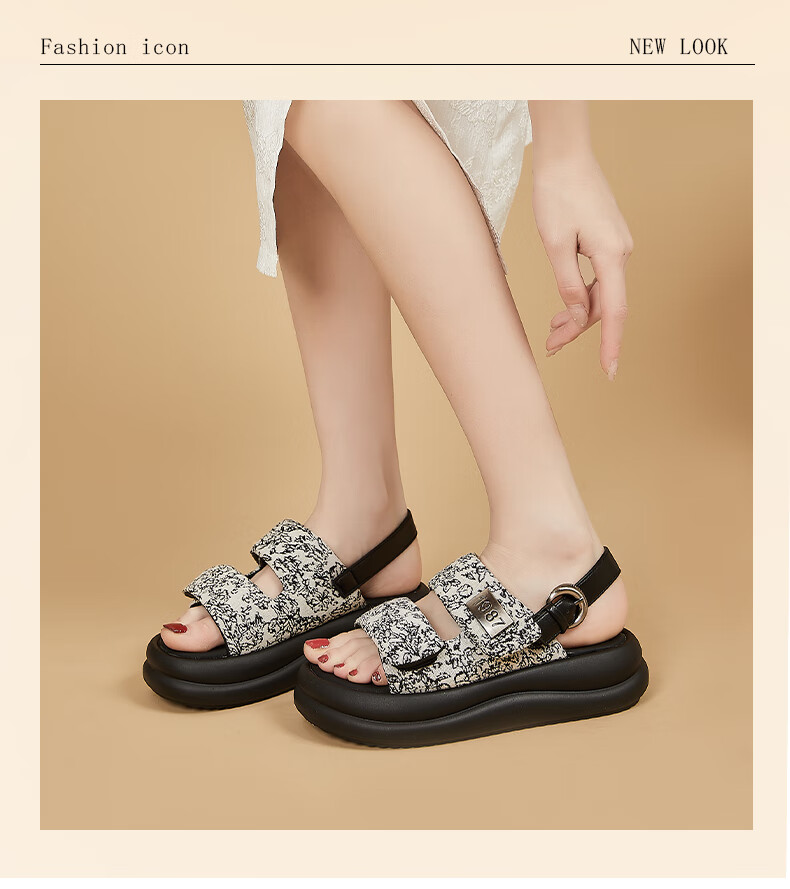 DAPHNE Women's Platform Sandals 2026 Spring New Casual Slip-On Beach Shoes Soft Sole 1