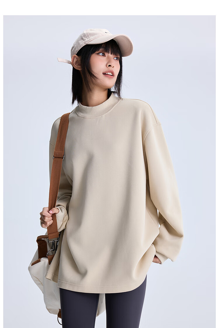 Meters Bonwe Sweatshirt, Unisex Style for Men And Women, New Autumn Collection, Solid Color Pullover, Simple Top, Trendy Loose Fit, Versatile Couple's Outfit 3