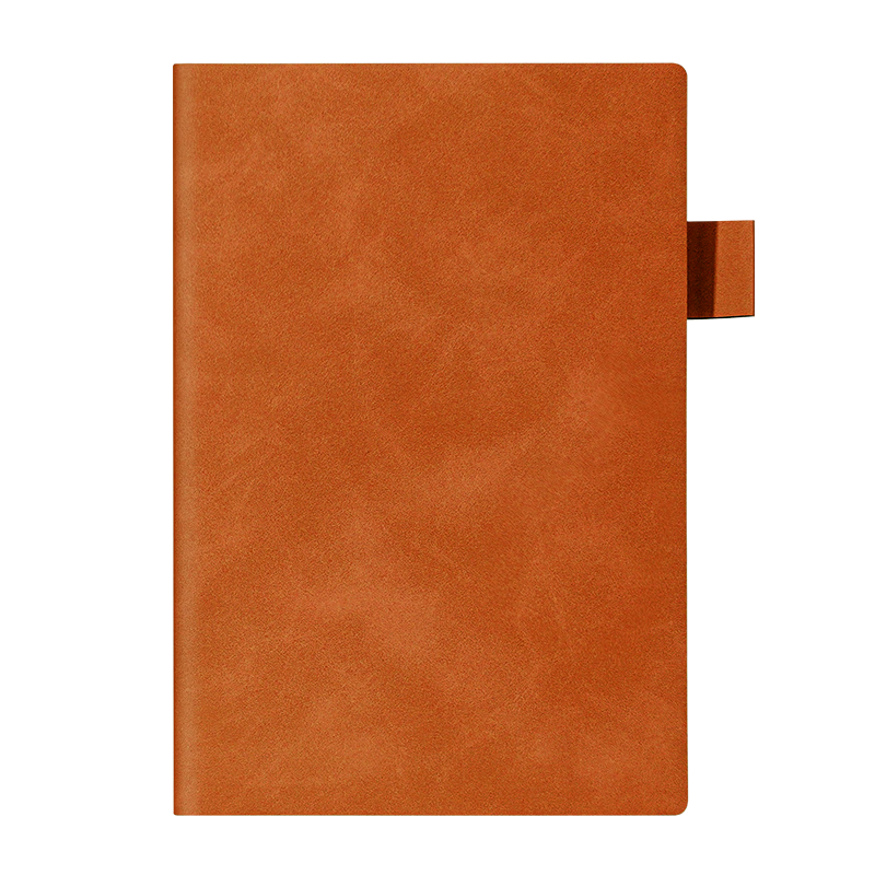 Deli A5/64 Sheets Leather-Bound Notebook with Pen Holder, Stylish Lambskin Journal for Office Notes And Meeting Minutes BP109 Brow