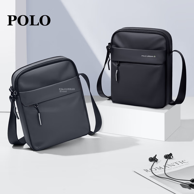 POLO Shoulder Bag for Men, Multifunctional Crossbody Bag, 10.9-Inch IPad Bag, Vertical Phone Bag, Sports Messenger Bag for Me