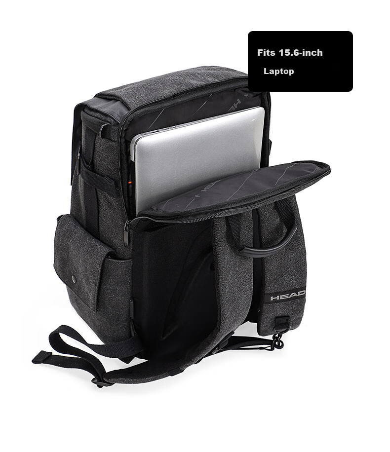 HEAD Backpack for Men And Women, 15.6-Inch Laptop Bag, Cool And Stylish Schoolbag with Large Capacity, Water-Resistant Cycling Backpack 14