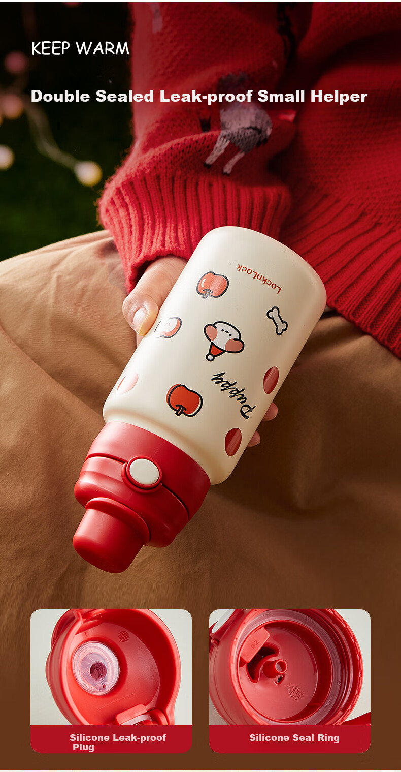 LOCK&LOCK Children's Insulated Cup for Ages 6-12, Primary School Students' Water Bottle with Straw for Boys, Direct Drinking Water Bottle 6