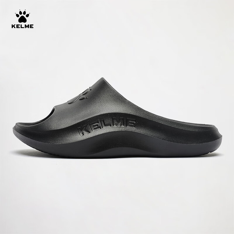 Мужские шлепанцы KELME, пляжные, на толстой подошве, для улицы, для фитнеса, размер 37, черный