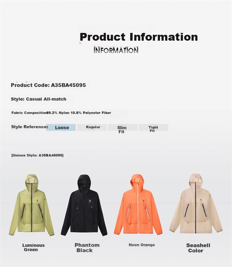 CAMEL Outdoor Sunscreen Jacket Unisex Spring Summer UV Protection Lightweight Coat [Wang Junkai Edition] 17