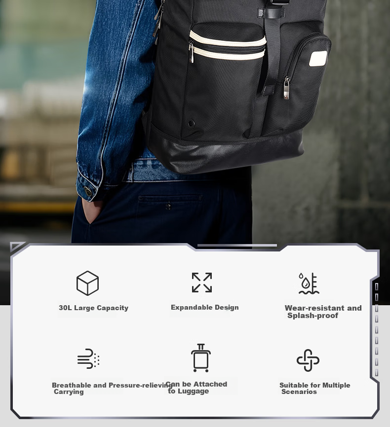 IGear Laptop Backpack for Men, New Large Capacity Bag, Fits 17.3-Inch Laptop, Expandable, Business Travel Bag, Compatible with Lenovo And Huawei Gaming Laptops, Multifunctional E-Sports Backpack And School Bag 3