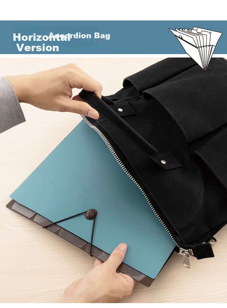 Nakabayashi [Back to School Essential] Nakabayashi A4 Vertical Accordion File Folder with Index, Document Organizer with Strap, Light Gray, DF-A411S 5