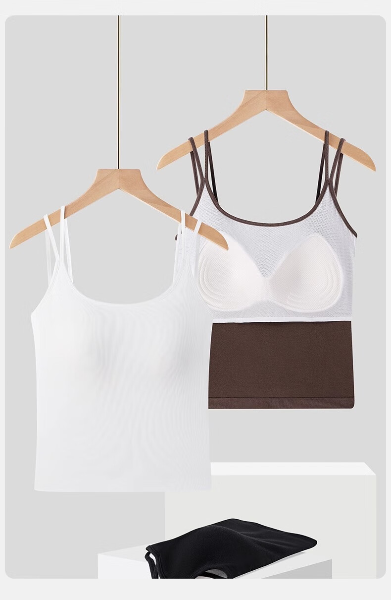 LangSha Women's Strap Vest with Built-in Bra, Modal Tube Top, Backless Innerwear, Wearable as Outerwear 14