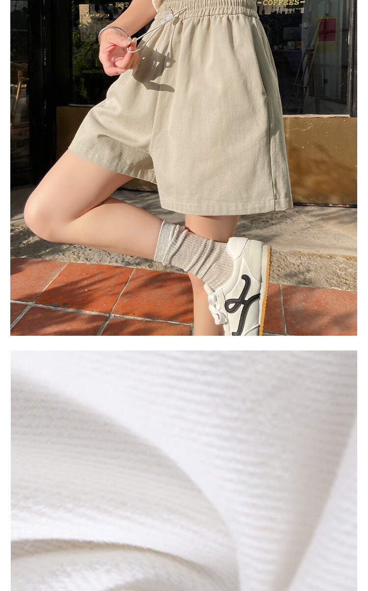 Borui Women's Summer Thin High-Waist A-Line Pure Cotton Slimming Wide-Leg Five-Point Shorts 2026 New Style 7