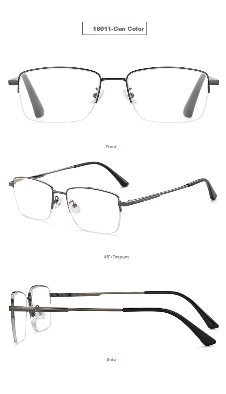 PLAYBOY PLAYBOY 2025 High-Definition Anti-Blue Light Reading Glasses for Men, Ultra-Light 18011 Gun Color, 150 Degrees, Qixi Festival 5