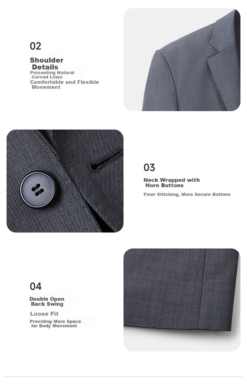 Goldlion [Ziyoux] Spring And Summer Men's Dress Pants, Machine Washable, Wool, Easy-Care Formal Trousers, Gray, Size 34 19