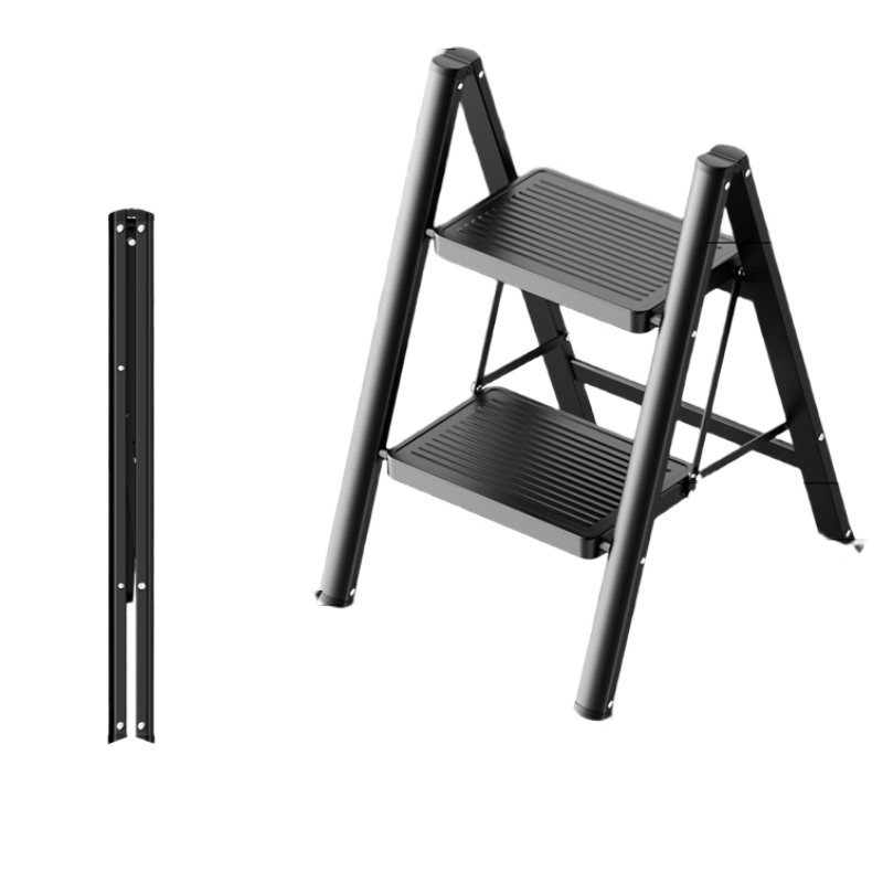 DELIXI Household Multi-Functional Folding Safety Ladder Aluminum Alloy Thickened Step Ladder Two-Step Ladder